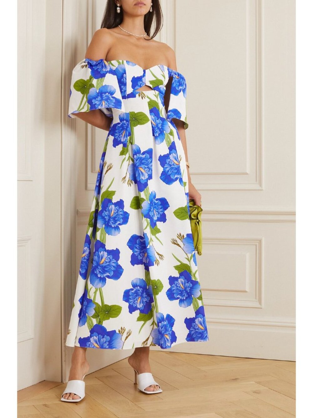 Borgo de Nor blue floral Giovanna dress, size 2